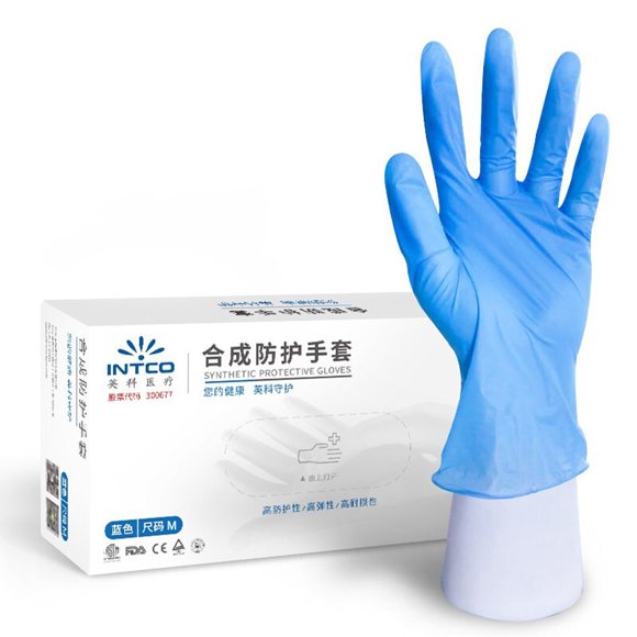INTCO 100PCS Disposable PVC Synthetic Gloves Examination Gloves for Food Processing Restaurant Kitchen Catering Home