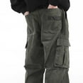 thumbnail image 5 of WAVSUF Multiple Pockets Cargo Pant for Mens Regular Fit Long Pants Casual Suit Pants Army Green Size M, 5 of 9