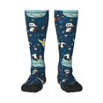 thumbnail image 1 of Wukai Space Sleeping Panda for Contrast Color Stockings, Sports Fitness Adult Long Socks, Unisex, 1 of 6