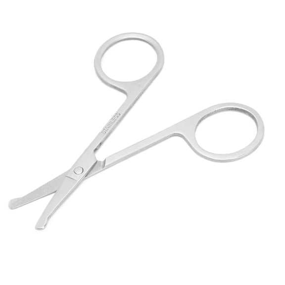 Mavis Laven Beauty Tools,Stainless Steel Round Nose Scissors,Stainless Steel Round Nose Nose Hair Scissors Safe Clean Beauty Scissors For Nose Eyebrows Eyelashes Men Moustache