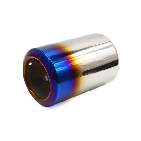 Metal Exhaust Grill - Universal Grilled Blue Metal Car Rear Exhaust Muffler Tip Tail Throat Pipe