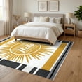 thumbnail image 3 of ODIKA 6'x9' Ultra-Soft Area Rug, Hello Sunshine Striped Welcome Sunray Border Greeting Design None Washable, Bare feet friendly, Silk-Touch for Guest Room, Bedroom, 3 of 7