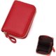 thumbnail image 1 of Titular de la tarjeta de crédito, titular de la tarjeta de cuero con bloqueo RFID, con titular de la tarjeta de crédito de identificación en efectivo - Rojo, 1 of 5
