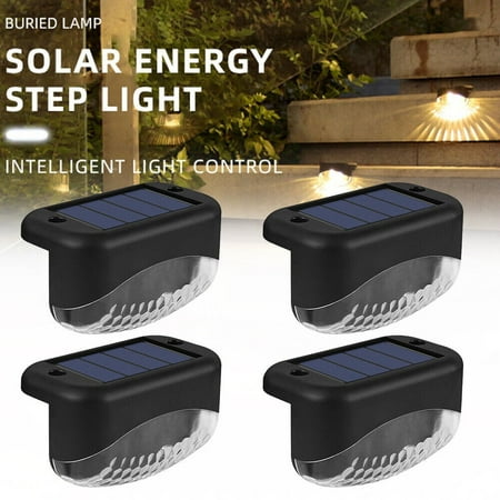 

Cocobaby 4Pcs Solar LED Stairs Lights Outdoor Garden Deck Light Waterproof Fence Lamps