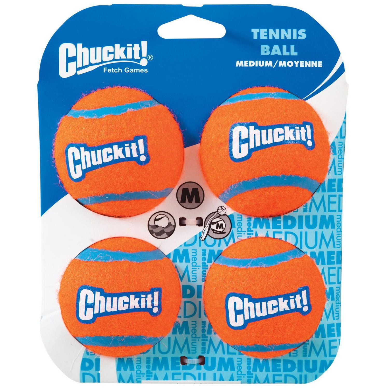 CHUCKIT! TENNIS BALL 4-PACK MEDIUM DOG TOY