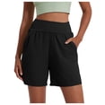 thumbnail image 2 of Conairie Womens Sweat Shorts Casual Loose Quick Dry Stretch High Waisted Gym Shorts Comfy Summer Beach Vacation Clothes with Pockets Black L, 2 of 9