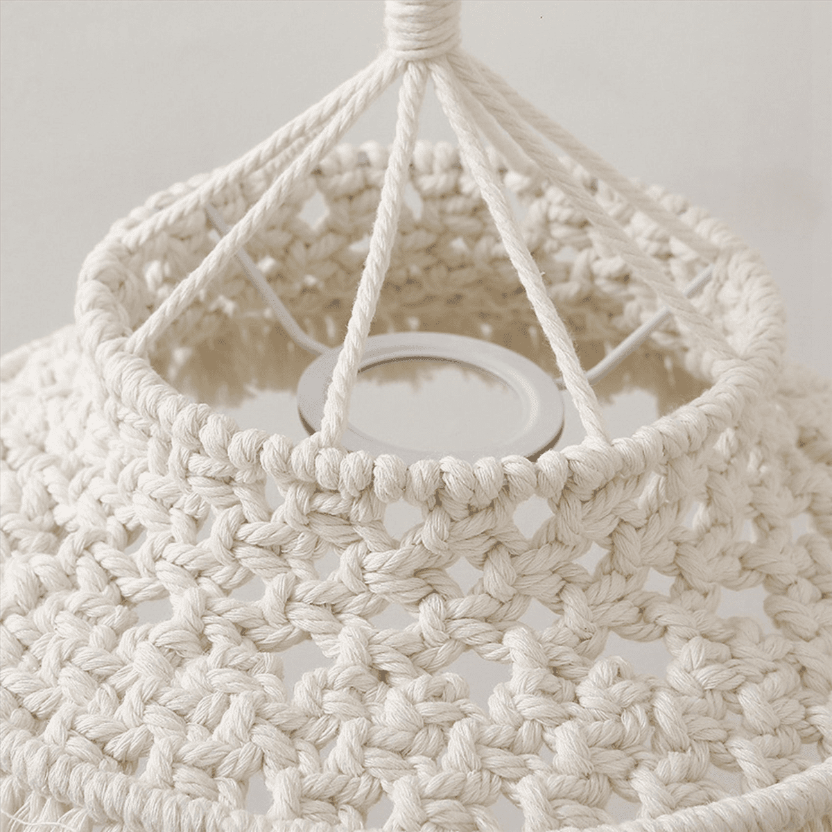2X Macrame Lamp Shade Boho Hanging Pendant Light Cover Modern Office Bedroom Living Room Nursery Bohemian Home Decor