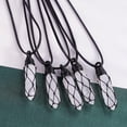 thumbnail image 3 of Black Obsidian Healing Crystal Points Necklace Adjustable Rope Hexagonal Wrapped Braided Stone Pendant Necklace Handmade Gemstone Jewelry for Men Women, 3 of 6