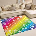thumbnail image 2 of Dreamtimes Rainbow Stripes Area Rug, 4'x5' Pet & Child Friendly Carpet for Living Room Bedroom Dining Room,Indoor Outdoor Soft Rug Washable Non Slip Comfortable Area Rug, 2 of 6