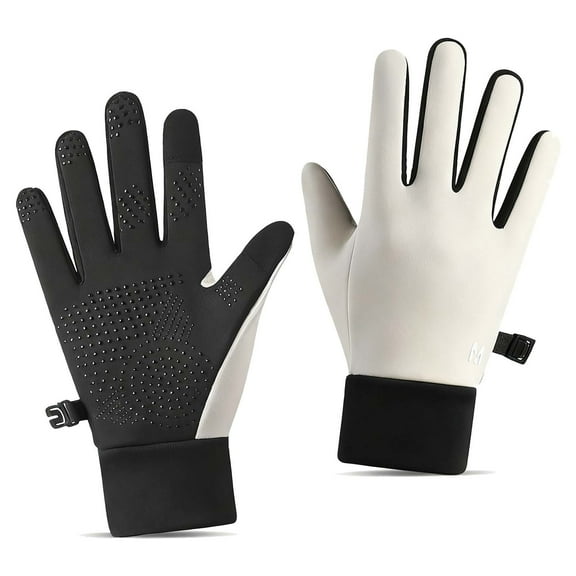 Beige Large Size Children'S Gloves With Touchscreen Function And Grip Palms For Safety