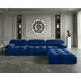 thumbnail image 4 of Sdorens Modular Sectional Sofa,L-Shaped Sofa Velvet Couch Free Combination Sofa,3-Seat Sofa with Ottoman for Living Room and Apartment,Blue, 4 of 11