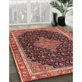thumbnail image 3 of Ahgly Company Machine Washable Indoor Square Traditional Saffron Red Area Rugs, 5' Square, 3 of 7