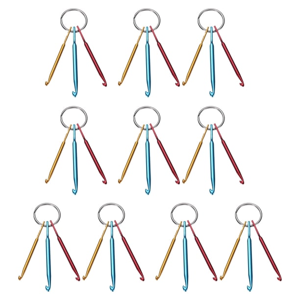 REGALWOVEN Ganchos de Crochet de Llave de Aluminio Mini Mezclados Pequeños Agujas de Hilo Multicolor Herramienta de Tejido 10 Set