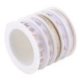 thumbnail image 3 of 5 Rolls of 25m Length Christmas Printed Ribbon Holiday Gift Decorative Band Ribbon for Wrapping DIY Crafts(White Golden), 3 of 9