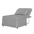 thumbnail image 3 of Velvet Folding Sofa Bed Sleeper Chair with Adjustable Backrest Grey, 3 of 5