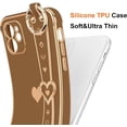 thumbnail image 4 of for iPhone 11 Case Cute Love-Heart Plating Wristband Phone Cover for Women Girls Bling Soft Silicone Camera Lens Protection Bumper Shockproof Wrist Phone Case for iPhone 11 (6.1'') - Brown, 4 of 13