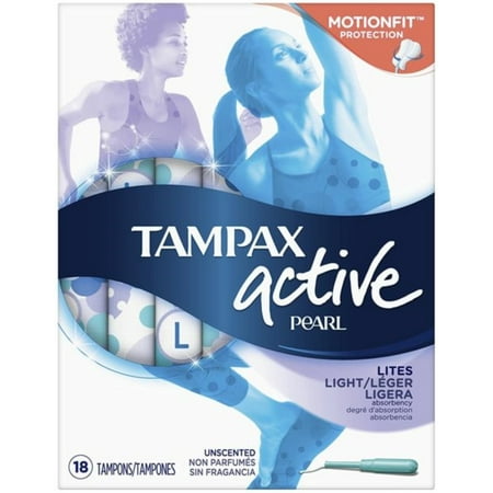 2 Tampons - 2 Pack - Tampax Pearl Active Tampons Light Unscented 18 Each