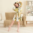 thumbnail image 3 of FORMRS Niños Bathrobe Unisex Hooded Robe Soft Plush Pajamas Sleepwear, Size 10-12T, Oranges Watercolor, 3 of 7