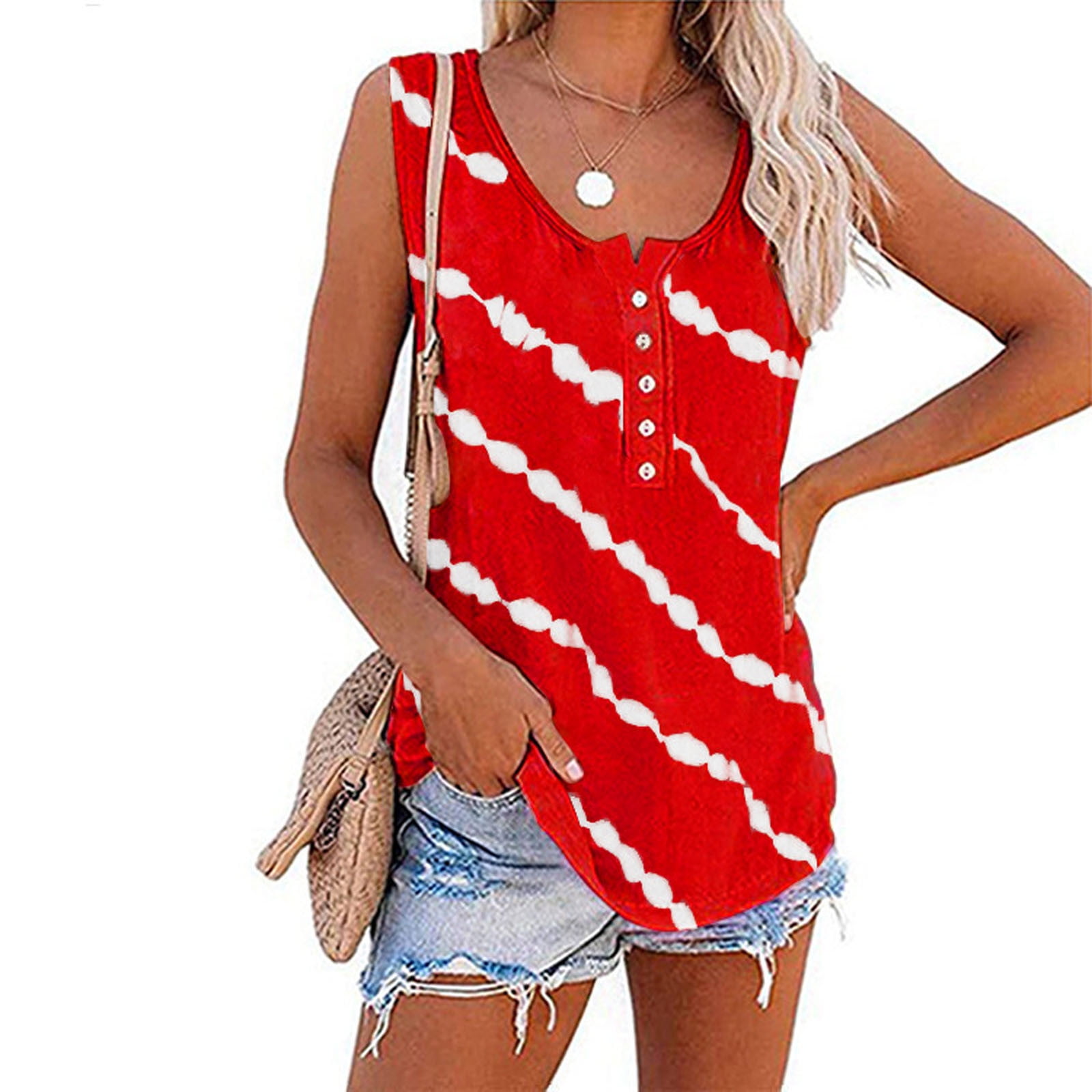 Women's Tops & Shirts Women Ladies Summer Holiday Swing Vest Shirt Tee