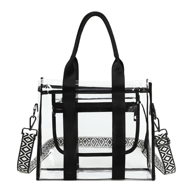 Bolsa de mano transparente para mujer aprobada por el estadio