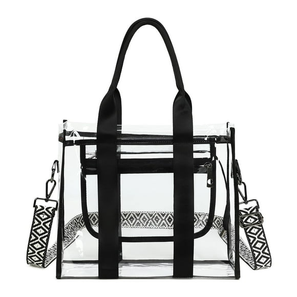 Bolsa de mano transparente para mujer aprobada por el estadio