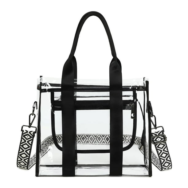 Bolsa de mano transparente para mujer aprobada por el estadio