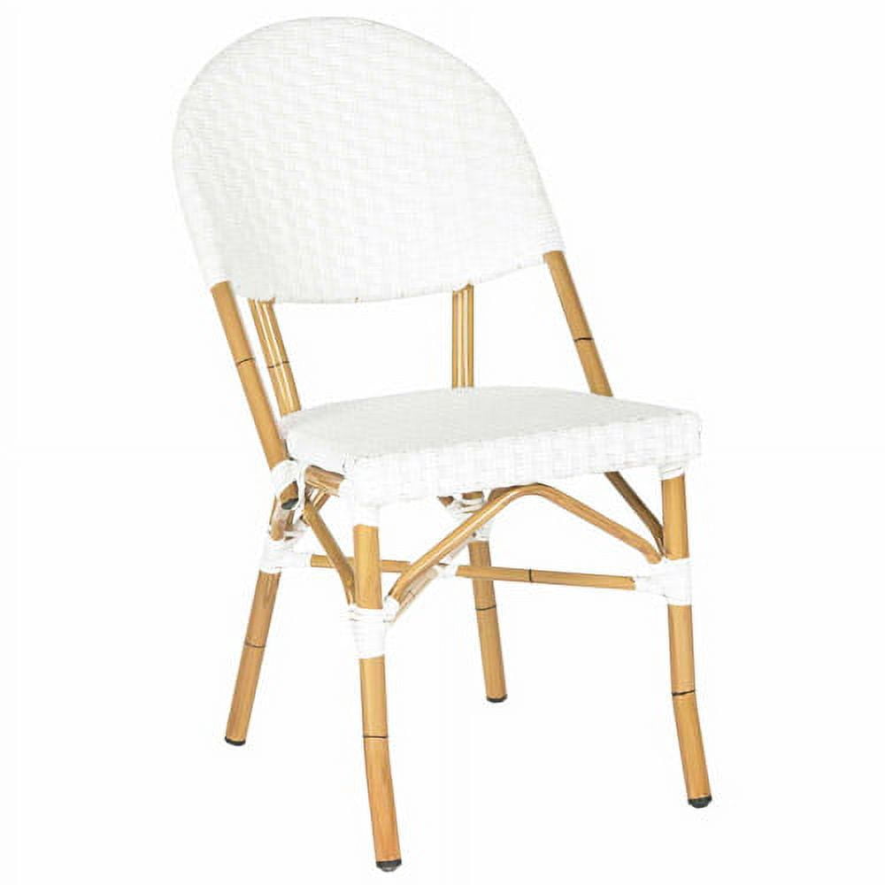 Safavieh Barrow Wicker Indoor-Outdoor Stacking Side Chair, Off White, Set of 2
