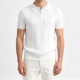 thumbnail image 4 of VgaVtl Men's Polo Shirt Knit Summer Short Sleeve Breathable Solid Tee Shirts for Men Zipper Casual Collared, 4 of 5
