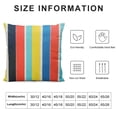 thumbnail image 5 of PHYHOO Short Plush Pillow Covers Colorful Stripe Square Pillow Case for Bedroom, Sofa, Car Decoration Both Sides, 5 of 5