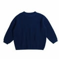 thumbnail image 4 of Lmnyox Toddler Kids Sweater Tops Boys Girls Long Sleeve Crew Neck Basic Sweaters Infant Baby Knitted Shirt, 4 of 6