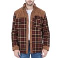 thumbnail image 2 of Men's Winter Jacket Jacket Plaid Plus Velvet Plus Size Winter Windproof And Warm Hooded Pure Cotton, 2 of 9