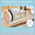 thumbnail image 2 of Pot Rack Organizer -Expandable Pot and Pan Organizer for Cabinet,Pot Lid Organizer Holder with 10 Adjustable Compartment for Kitchen Cabinet Cookware Baking Frying Rack, 2 of 8