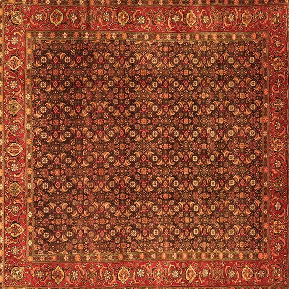 Ahgly Company Indoor Square Persian Orange Traditional Area Rugs, 6' Square