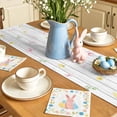thumbnail image 5 of Happy Easter Table Runner 90 Inches Long for Kitchen Dining, Spring Easter Bunny Eggs Floral Gray Wooden Dresser Scarf Farmhouse, Dining Table Decorations for Wedding/Parties, 13 x 90 In, 5 of 8