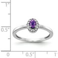 thumbnail image 2 of 14K White Gold Diamond And Oval Cabochon Amethyst Ring (Size 7) Made In India rm4035-am-025-wa, 2 of 5