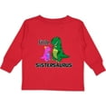 thumbnail image 3 of Inktastic Little Sistersaurus Girls Long Sleeve Toddler T-Shirt, 3 of 5