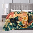 thumbnail image 4 of Kawaii Anime Black Cat Ramen Blanket, Japanese Food Art, Soft Flannel Fleece, Gift for Anime Fans 50x40, 4 of 6
