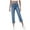 Blue, variant on Aayomet Women Jeans Stretchy Women's High Waist Cargo Jeans Flap Pocket Wide Leg Denim Pants,Blue L