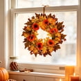 thumbnail image 5 of Fall Wreath for Front Door, Artificial Maple Leaf Wreath, Fall Decorations for Holiday Harvest Thanksgiving Fall Decor, 5 of 6