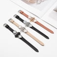 thumbnail image 3 of ELEHOLD Luxury Elegant Slim Leather Bling Women Strap Replacement Band Compatible for Apple iWatch Series SE/9/8/7/6/5/4/3/2/1 Ultra 1/2 42/44/45/49mm,Orange, 3 of 7
