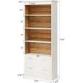 thumbnail image 5 of Finmind 5-Shelf Bookcase with File Storage Drawer, 72" Tall White Bookshelf for Home Office, 5 of 7