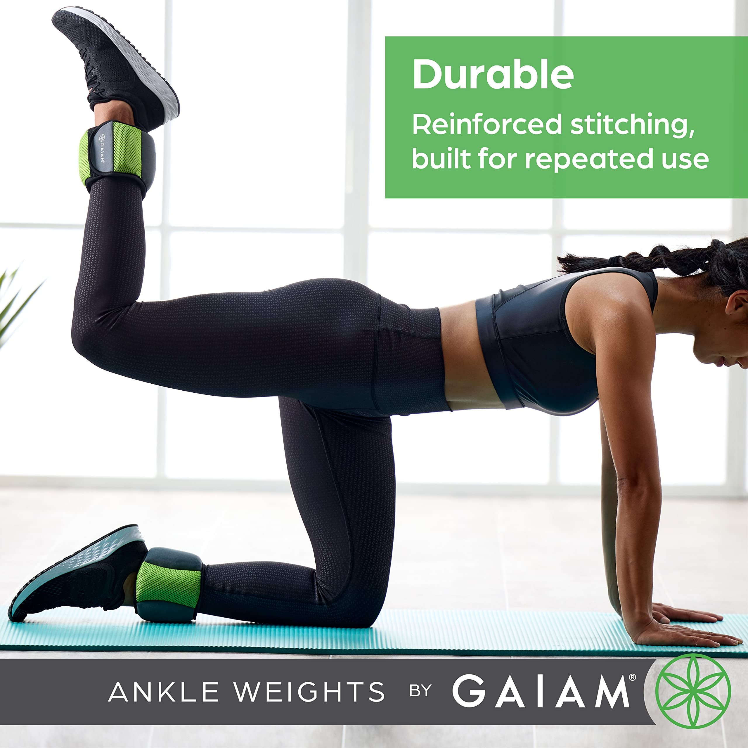 Gaiam 5lb Adjustable Straps Blue Ankle Weight (Pack 2)