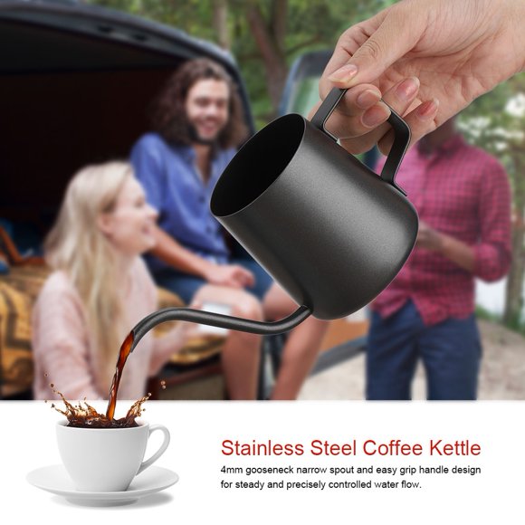 Tetera de acero inoxidable, 350 ml Tetera de acero inoxidable Café Cuello de cisne Diseño de última generación