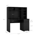 thumbnail image 2 of Llinc Store Computer Desk with Hutch & Bookshelf,Wood Executive Desk Teens Student Desk with 3 AC Outlets and 2 USB Charging Ports,Study Laptop Table for Home, Black, 2 of 9