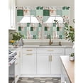thumbnail image 4 of Boho Spring Floral Swag Curtains for Living Room/Bedroom Windows, Retro Flowers Plants Patchwork Grid Green Kitchen Curtains and Valances Set 36 Inch Length, Swags Valance Curtain Panels, 4 of 5