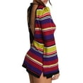 thumbnail image 3 of hirigin Women Rainbow Knit Dress Backless Tie Mini Casual Sweater Dress Long Sleeve Vintage Striped Mini Dress Clubwear, 3 of 7