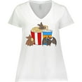 thumbnail image 3 of Inktastic Movie Loving Bats with Popcorn and Soda Women's Plus Size V-Neck T-Shirt, 3 of 5