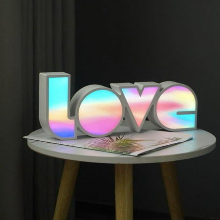 

LED Love Sign Lights Colorful Rainbow Led Night Lamp Pride Day Love Marquee Signs Lamp Battery&USB Power Valentine s Day Gifts for Home Door Wall Wedding Birthday Decor