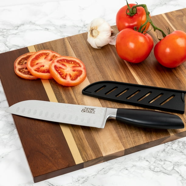 Thyme & Table Damascus Santoku Stainless Steel Knife