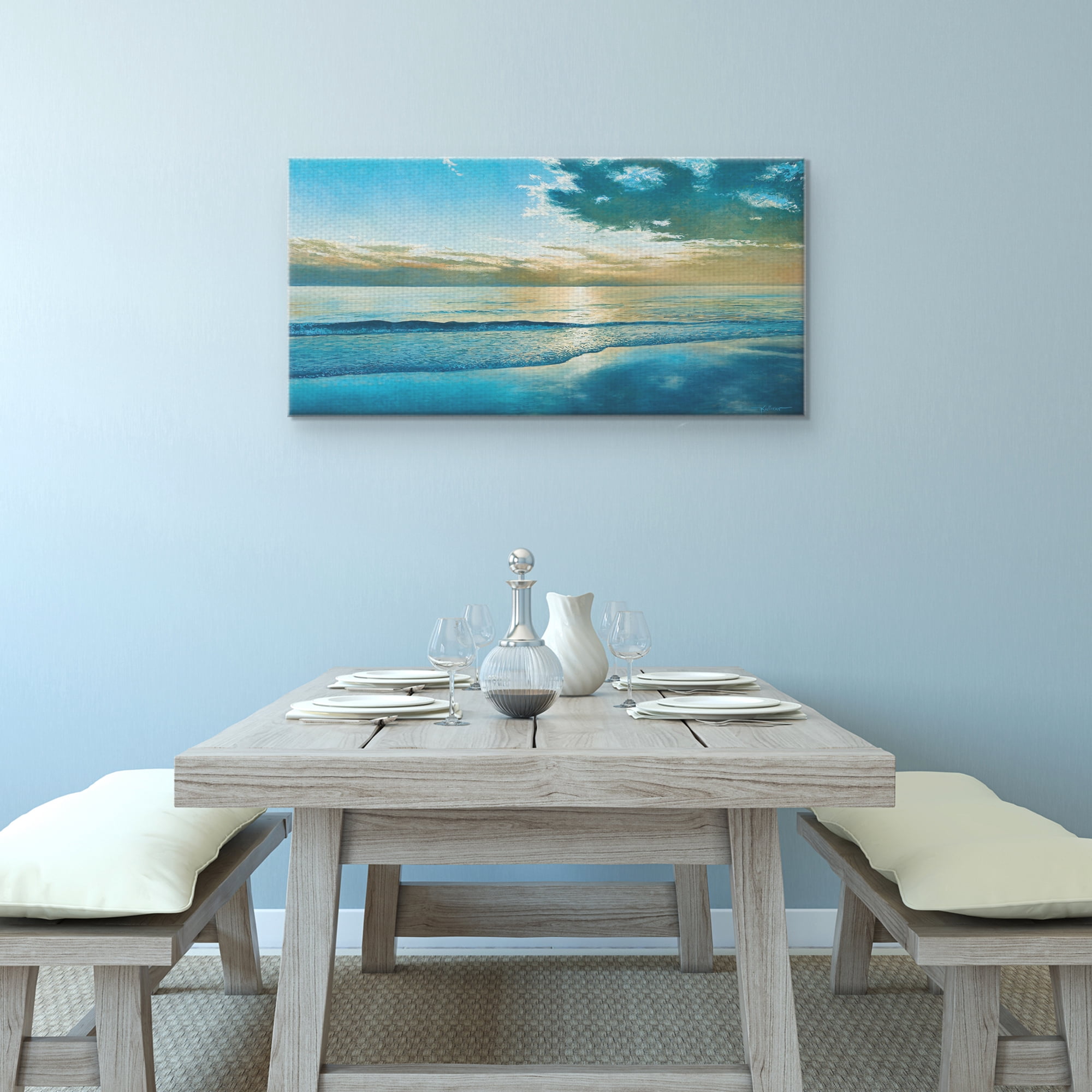 Masterpiece Art Gallery Island Dawn by Kent Sullivan Coastal Canvas Photo Art Print 17" x 34"